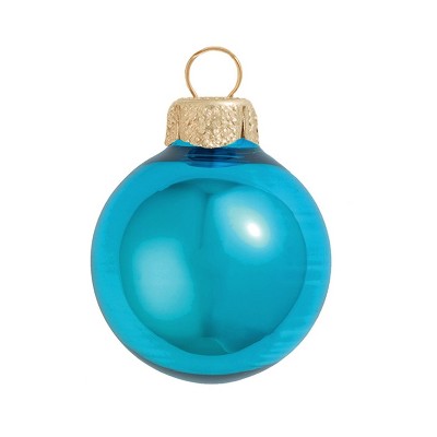 Northlight Shiny Finish Glass Christmas Ball Ornament - 7" (180mm) - Teal Blue