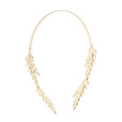 Unique Bargains Women's Cute Wheat Headbands Gold Tone 1 Pc