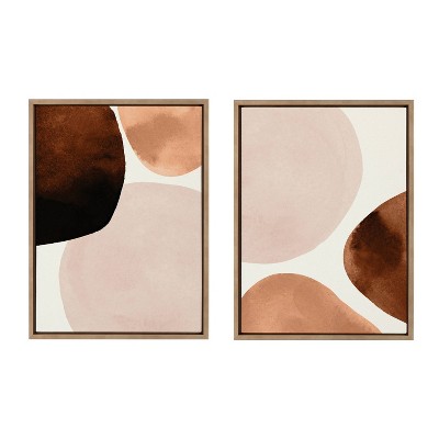 (Set of 2) 18" x 24" Sylvie Shapes I and II Framed Canvas Set by Amy Lighthall Gold - Kate & Laurel All Things Decor