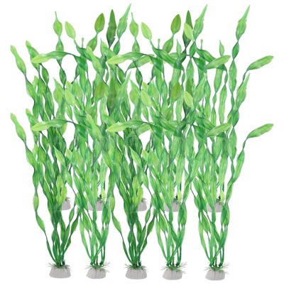 Unique Bargains Aquarium Decorations Fish Tank Artificial Plants Green 12.20" 10 Pcs