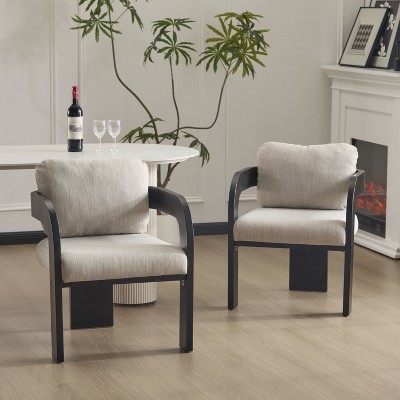Christopher Knight Home Smolder Modern Rubberwood Upholstered Dining Chairs with Pillow Back (Set of 2)