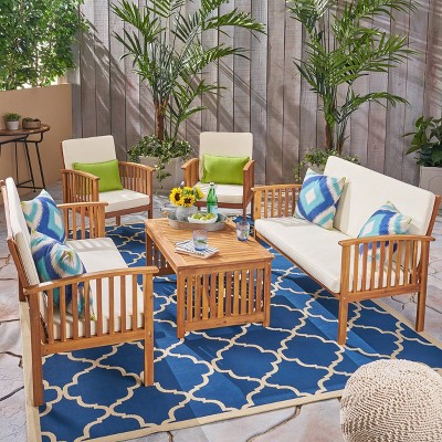 Carolina 5pc Acacia Wood Sofa Set - Christopher Knight Home: