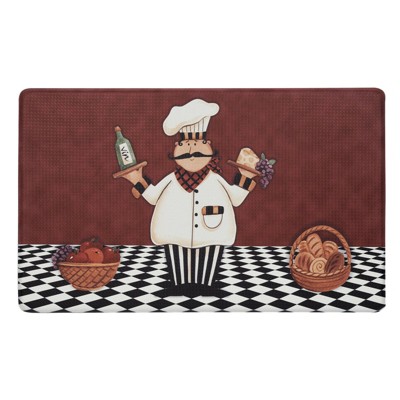 GoodGram Gourmet Pastry Fat Chef Memory Foam Anti-Fatigue Kitchen Floor Mat - 18 in. W x 30 in. L