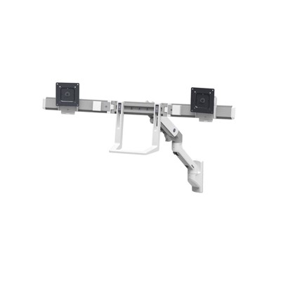 Ergotron 45-479-026 HX Wall Mount Dual Monitor Arm, Polished Aluminum, Up to 32"