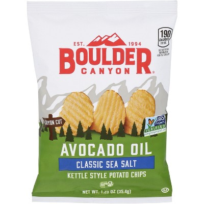 Boulder Canyon Avocado oil Classic Sea Salt Potato Chips - Case of 55 - 1.25 oz