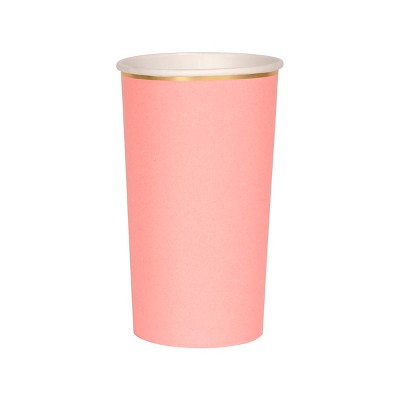 Meri Meri Neon Coral Highball Cups (Pack of 8)