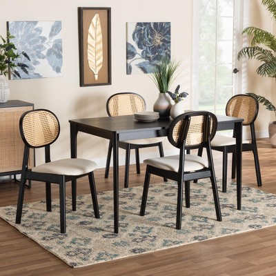 Baxton Studio Darrion Mid-Century Modern Wood 5-Piece Dining Set