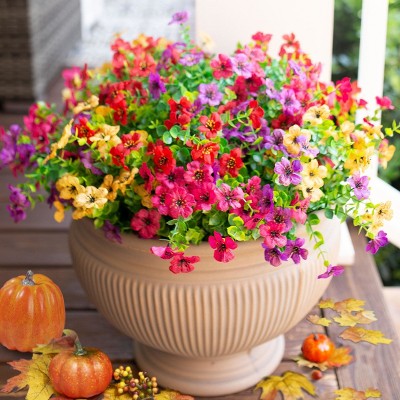 Aoibox Artificial Daisy Flowers with Eucalyptus Leaves for Outdoor Indoor Garden Home Decor, Faux Plants Greenery Boxwood Porch Patio, 12 Bundles