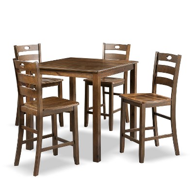 HOMES: Inside + Out 5pc Danca Transitional Square Counter Height Dining Set