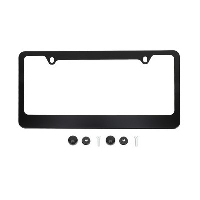 Unique Bargains Stainless Steel License Plate Holder Durable Black