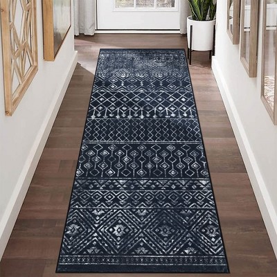 Vintage Geometric Area Rug Non-Shedding Non-Slip Rugs for Living Room Bedroom