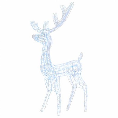 vidaXL Reindeer Christmas Decoration Cold white Acrylic - Cold white 2 x 1 x 4 ft