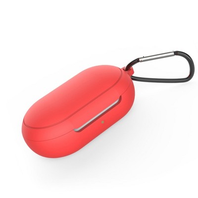 Insten Protective Silicone Case Cover For Samsung Galaxy Buds+ / Galaxy Buds with Carabiner Keychain, Carmine Red