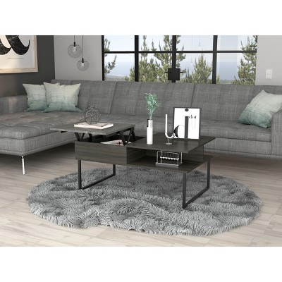 NicBex Coffee Tables for Living Room Rectangle 17.32" H Modern Coffee Table with Single Drawer and 4 Sturdy Legs, 1 Large Open Shelf