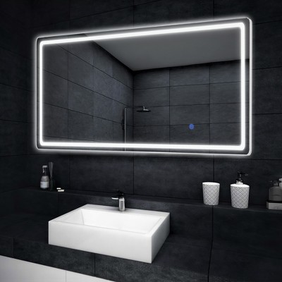 Dovelina Rectangle Bathroom Vanity Mirror LED Mirror with Defog