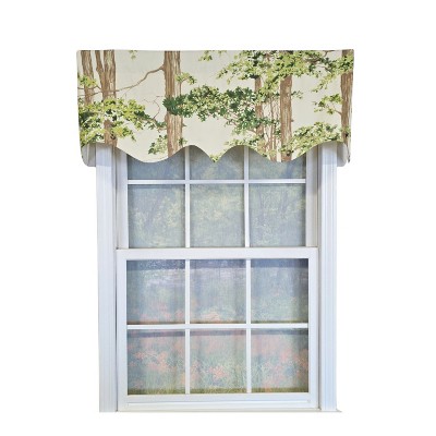 RLF Home 100% Cotton Canopy Regal  Fully lined Windows Rod Pocket Valance 50" x 17"  Ivory