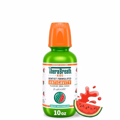 TheraBreath Kids Mouthwash with Fluoride - Wacky Watermelon - 10 fl oz
