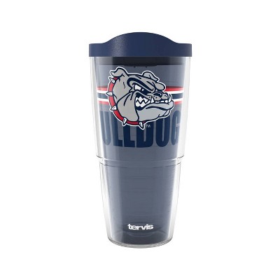 NCAA Gonzaga Bulldogs Classic Tumbler - 24oz: Portable Plastic Drinkware, Lidded