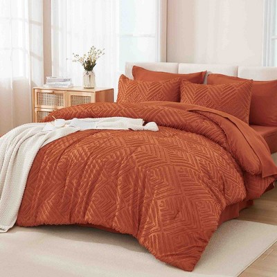 BAGOKIE 7 Pieces Tufted Bed in a Bag Comforter Set for All Season