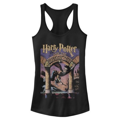 Junior's Harry Potter Retro Book Cover Racerback Tank Top
