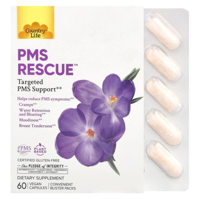 Country Life PMS Rescue™, Targeted PMS Support, 60 Vegan Capsules