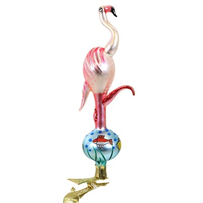 Morawski 6.0 Inch Standing Flamingo Summer Tree Ornament , Ornament Tropical Bird Clip On (1PC)