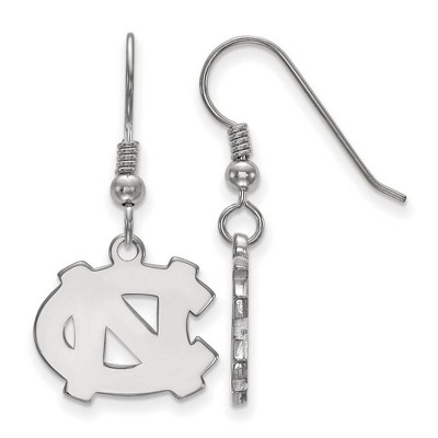 Black Bow Jewelry Sterling Silver North Carolina Tar Heels NCAA Dangle Earrings