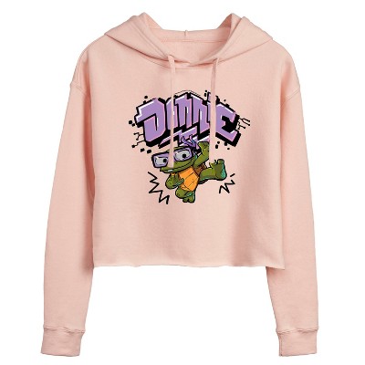Women's - Teenage Mutant Ninja Turtles Mutant Mayhem - Baby Donnie Graphic Cropped Graphic Hoodie