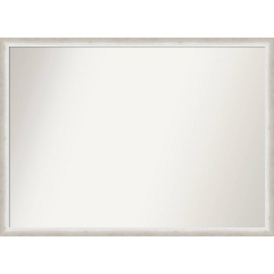40"x29" Non-Beveled Two Tone Wood Bathroom Wall Mirror Silver - Amanti Art: Modern Vanity Accessory, Wall Mount