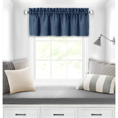 Kate Aurora Coastal Hamptons Living Textured Rod Pocket  Window Valance