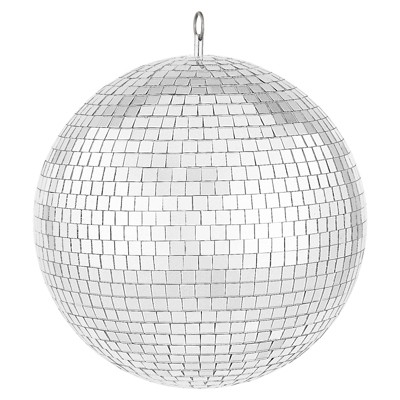 VEVOR Mirror Disco Ball, 12 Inch Mirror Ball with Hanging Ring, Lightning Disco Ball Party Decorations, Silver
