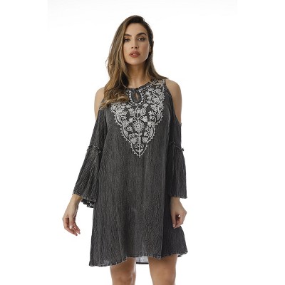 Riviera Sun Cold Shoulder Dress 21825-BLK-1X