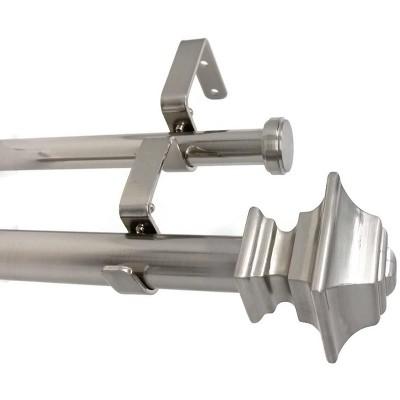 Urbanest Pila Flat Button 1-inch 3-4 inch Double Drapery Curtain Window Rod Set