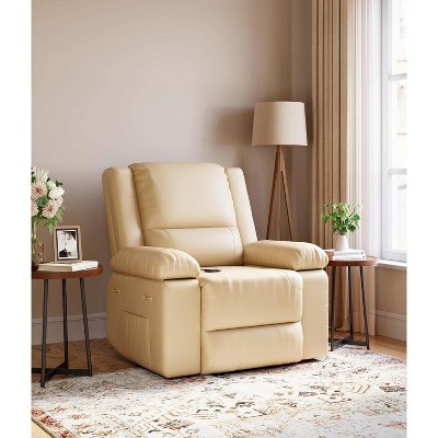 Electric Recliner Sofa with Massage & Heat - PU Leather Lift Chair - Thick Cushions & Armrests - for Elderly & Mobility Aid