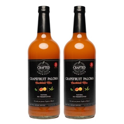 Crafted Cocktails Grapefruit Paloma Mi: 2 Pack  Pink Grapefruit and Lime Juice with Organic Agave: 35 Calories Per Serving, 8 Cocktails Per Bottle