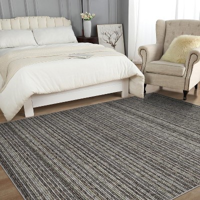 Washable Area Rugs for Living Room Low Pile Printed Braid Rug for Bedroom Modern Aesthetic Non Slip Large Floor Carpet for Living Room Bedroom