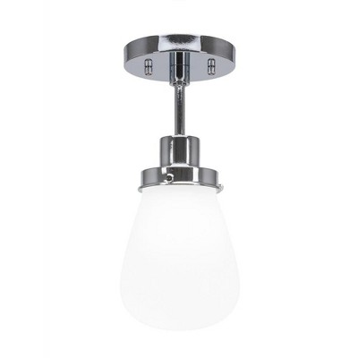 Toltec Lighting Meridian 1 - Light Flush Mount in  Chrome with 5" White  Shade