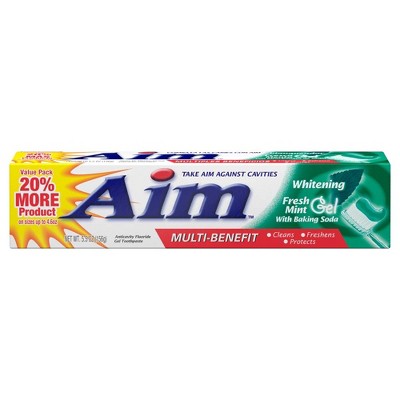 Aim Multi-Benefit Whitening Fresh Mint Gel Toothpaste, 5.5 oz