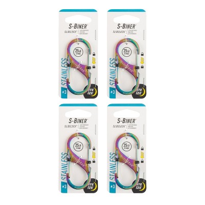 Nite Ize S-Biner SlideLock Stainless Steel - Size 3 - Spectrum - 4 Count (4 Pack)
