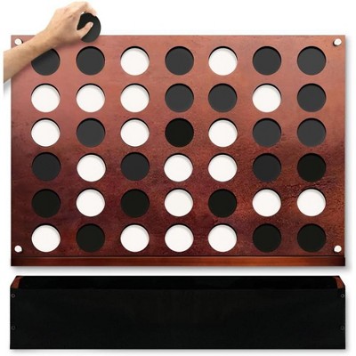 SWOOC Games - Wall Mounted Giant 4 In A Row - 60% Quieter - Jumbo Size Wall Games - Game Room Games - Game Room Wall Decor - Game Room Accessories