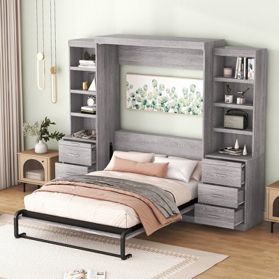Whisen Twin Size Murphy Bed, Folded into a Cabinet with Clever Design