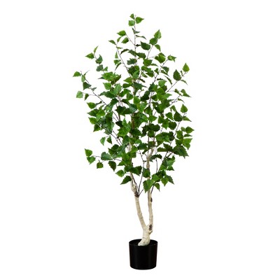 Nearly Natural 5-ft Artificial Birch Tree