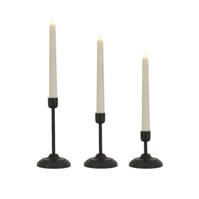 HGTV Flameless Heritage Candle Set Black Base - National Tree Company