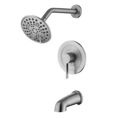 SUMERAIN Shower Faucet Set with Tub Spout, Brushed Nickel Tub and Shower Faucet 6 Spray Settings