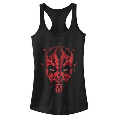 Juniors Womens Star Wars Darth Maul Portrait Racerback Tank Top