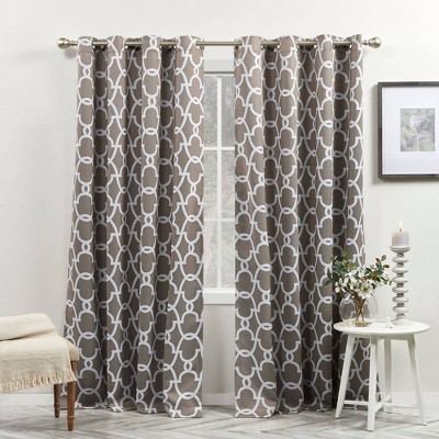 2pk 52"x96" Room Darkening Gates Sateen Woven Curtain Panels Taupe - Exclusive Home: Thermal Insulated Grommet Drapes