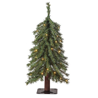 Haute Décor 24" Pre-lit Mountain Fir Mini Artificial Christmas Tree with White LED Lights