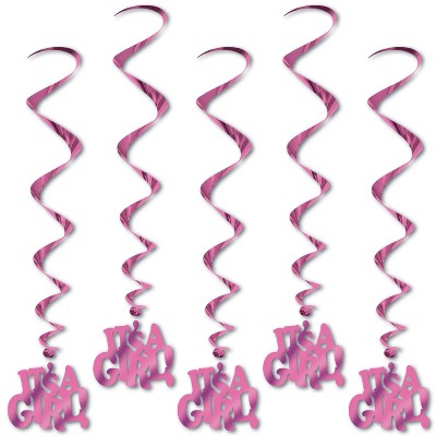 Beistle It's A Girl! Whirls, 3', (10/Pkg) Multicolored