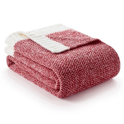 Snuggle Sac Soft Reversible Throw Blanket Knitted Blanket Cozy Bedding Blankets