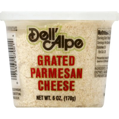 Dell Alpe Grated Parmesan Cheese - 12 pack, 6 oz